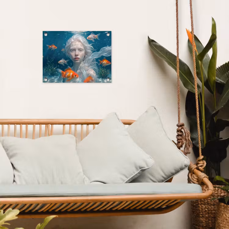Tuinposter - Mens - Onderwater - Vis - Modern - Blauw — 5