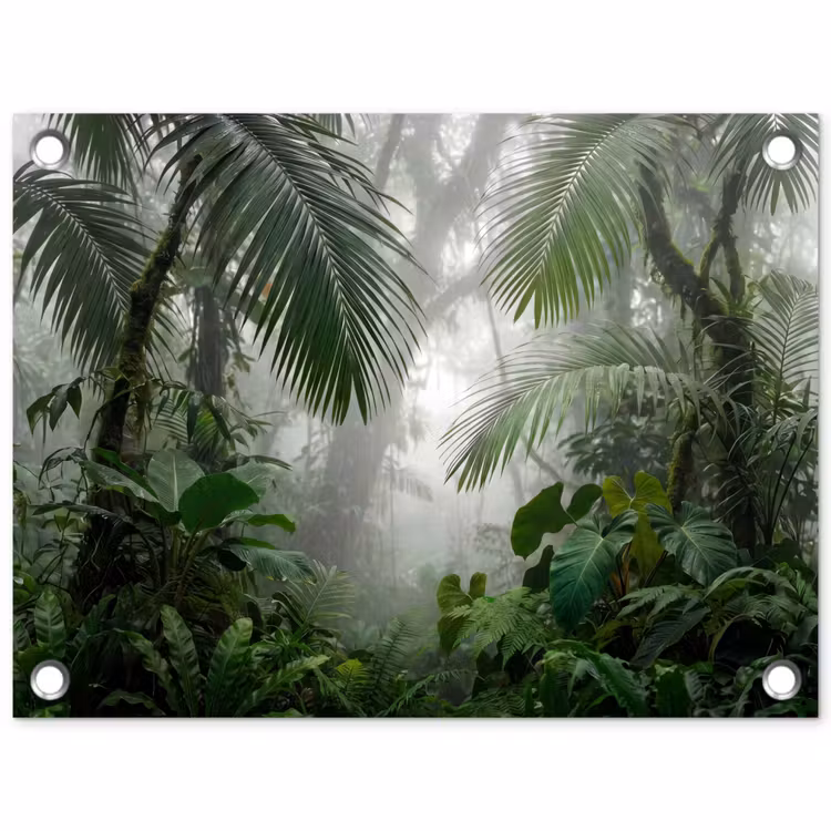 Tuinposter - Natuur - Jungle - Mist - Tropisch - Groen — 1