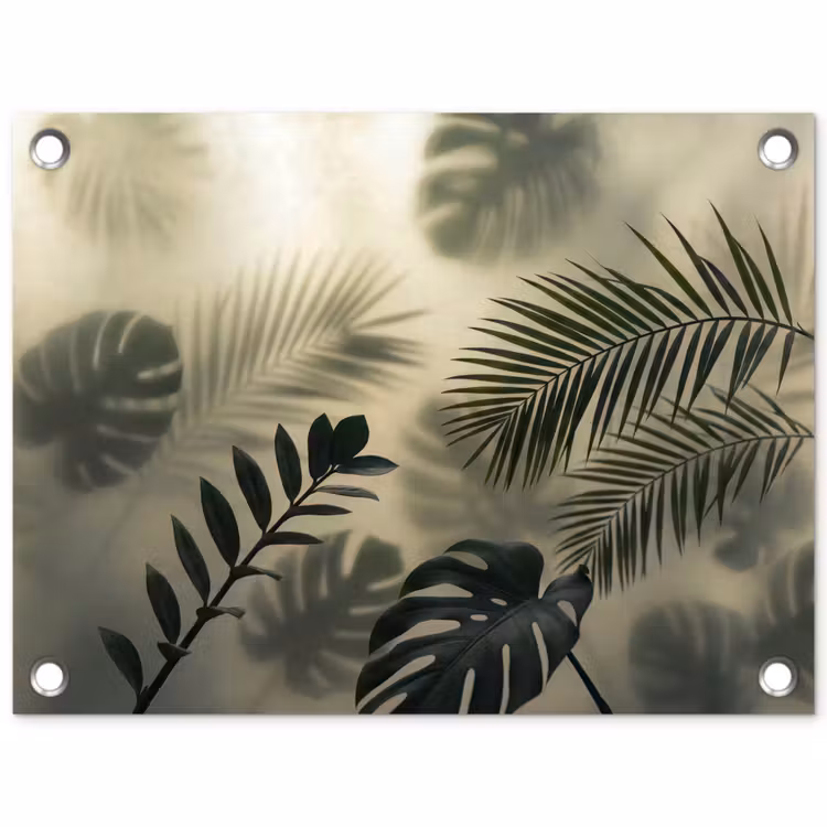 Tuinposter - Planten - Bladeren - Schaduwen - Groen - Modern — 1