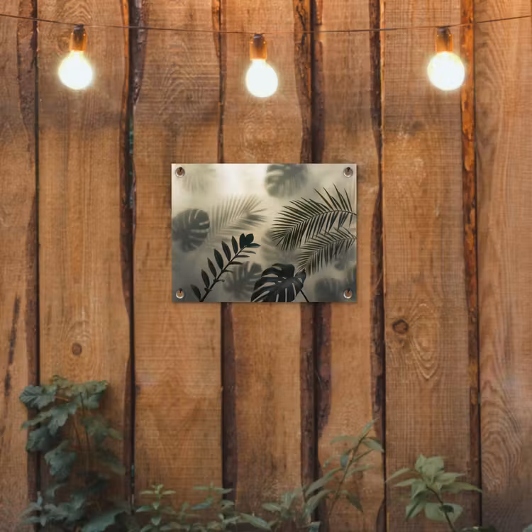 Tuinposter - Planten - Bladeren - Schaduwen - Groen - Modern — 2