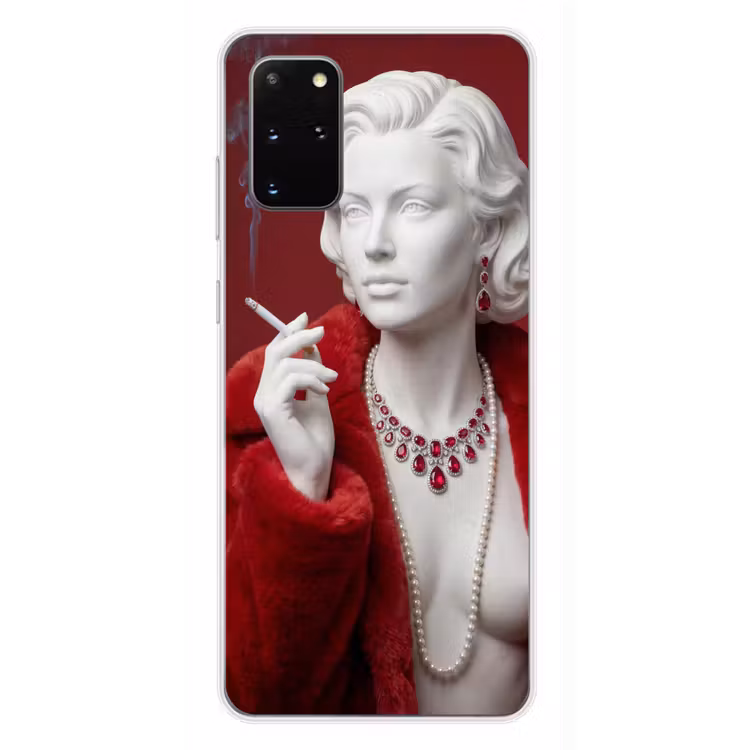 Telefoonhoesje - Vrouw - Bontjas - Mode - Klassiek - Rood — 4