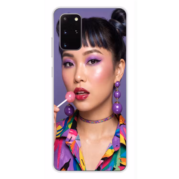 Telefoonhoesje - Vrouw - Portret - Make-up - Paars - Levendig — 4