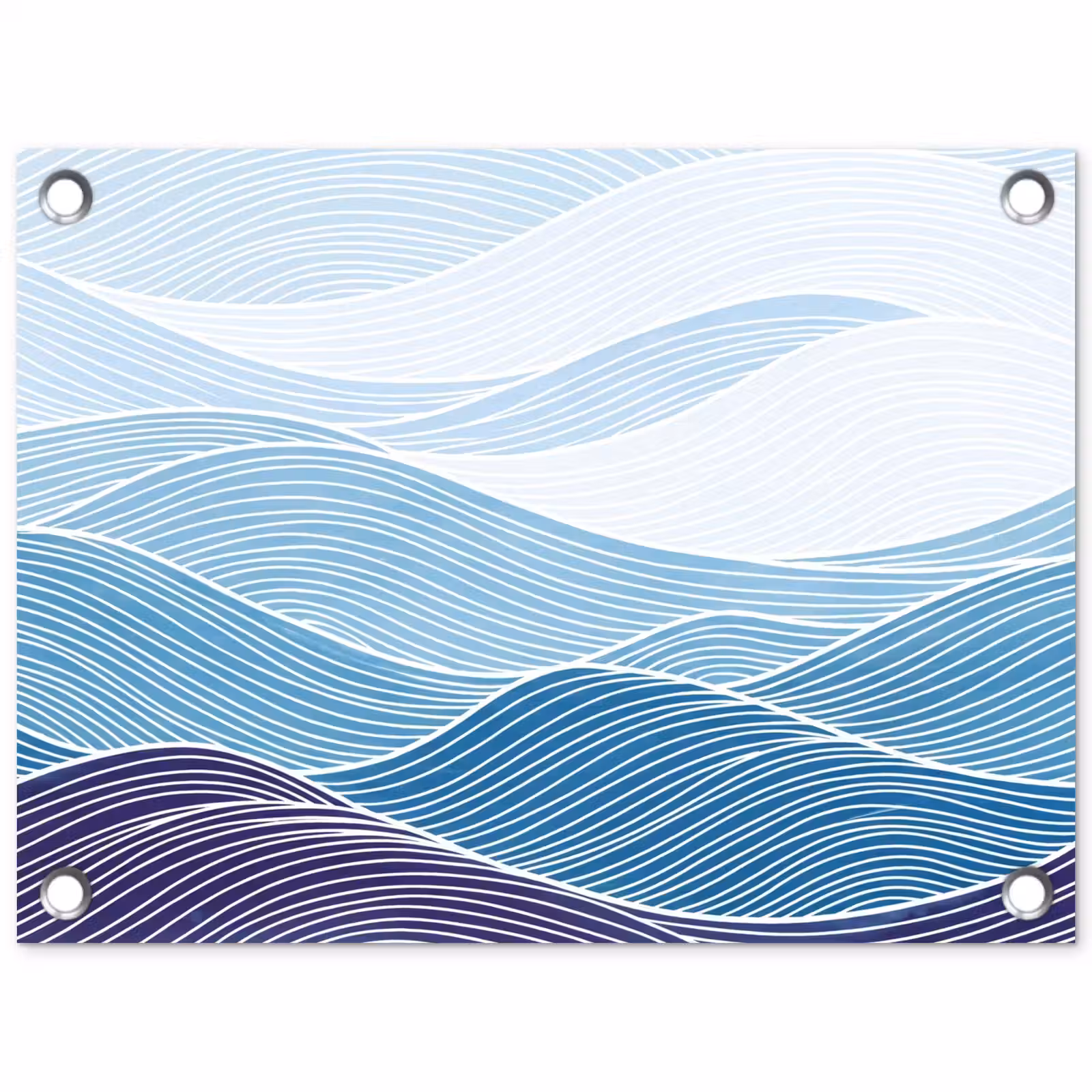 Tuinposter - Abstract - Golven - Patroon - Blauw - Modern — 1