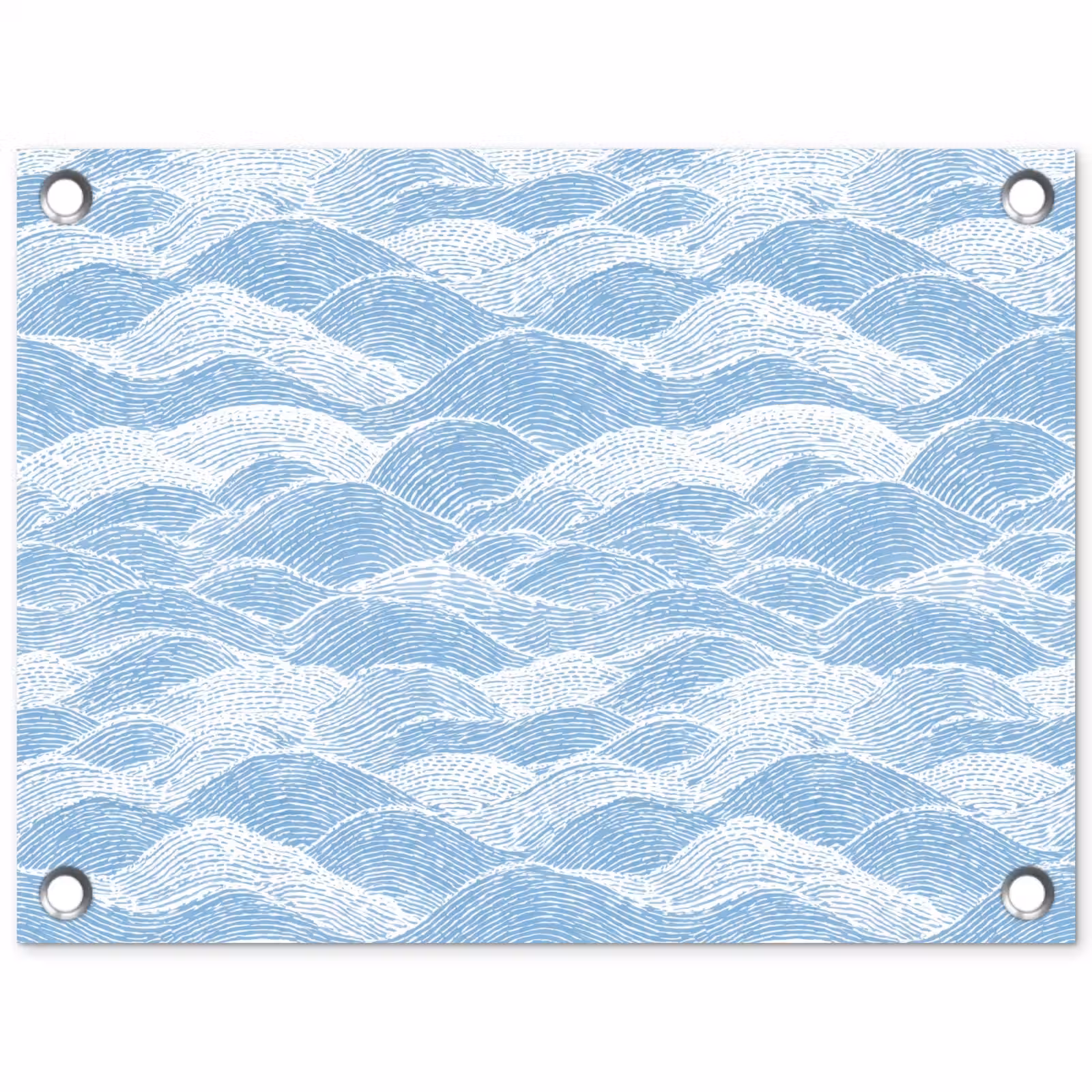 Tuinposter - Blauw - Wit - Golven - Getekend — 1