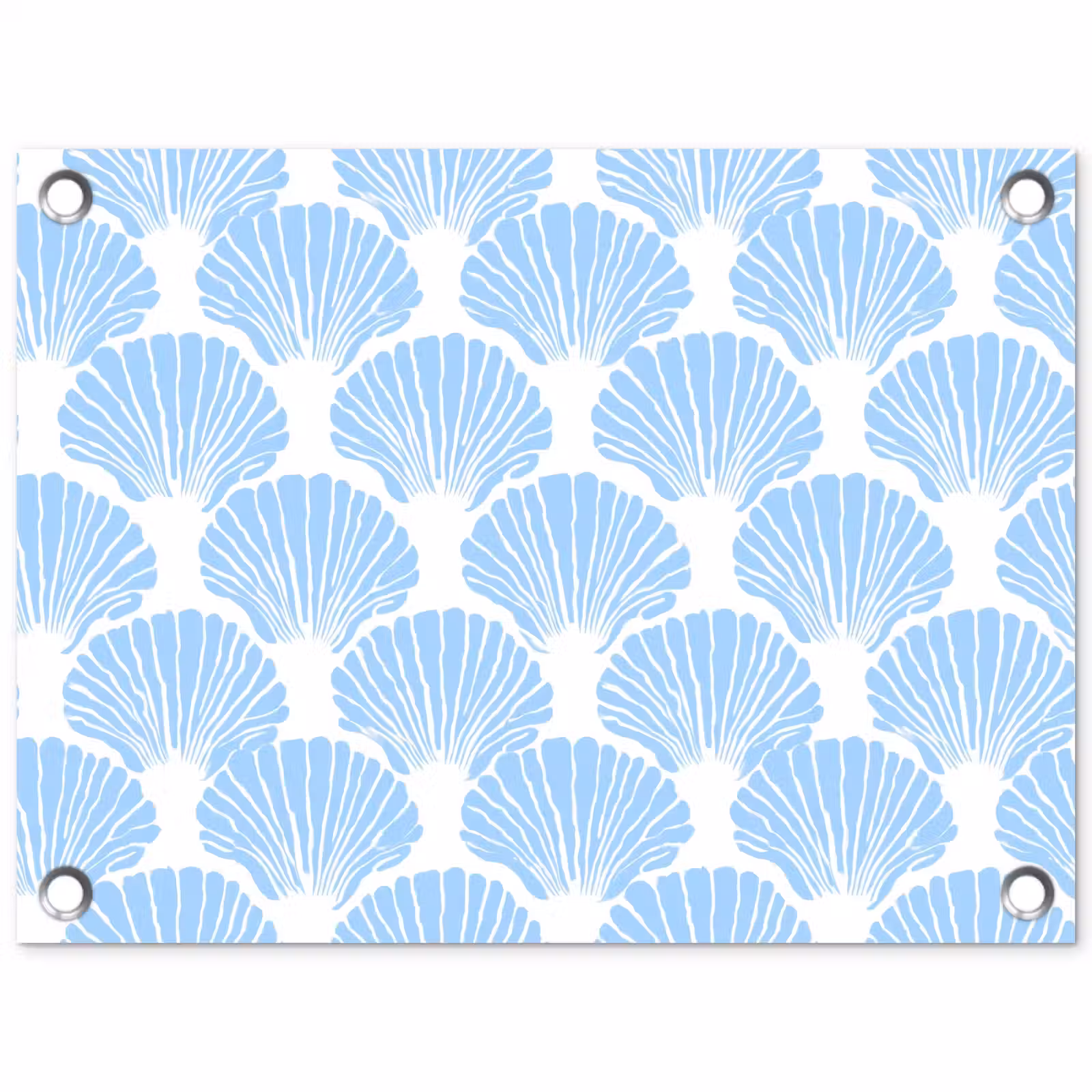 Tuinposter - Blauw - Wit - Schelpen - Grafisch - Structuur — 1