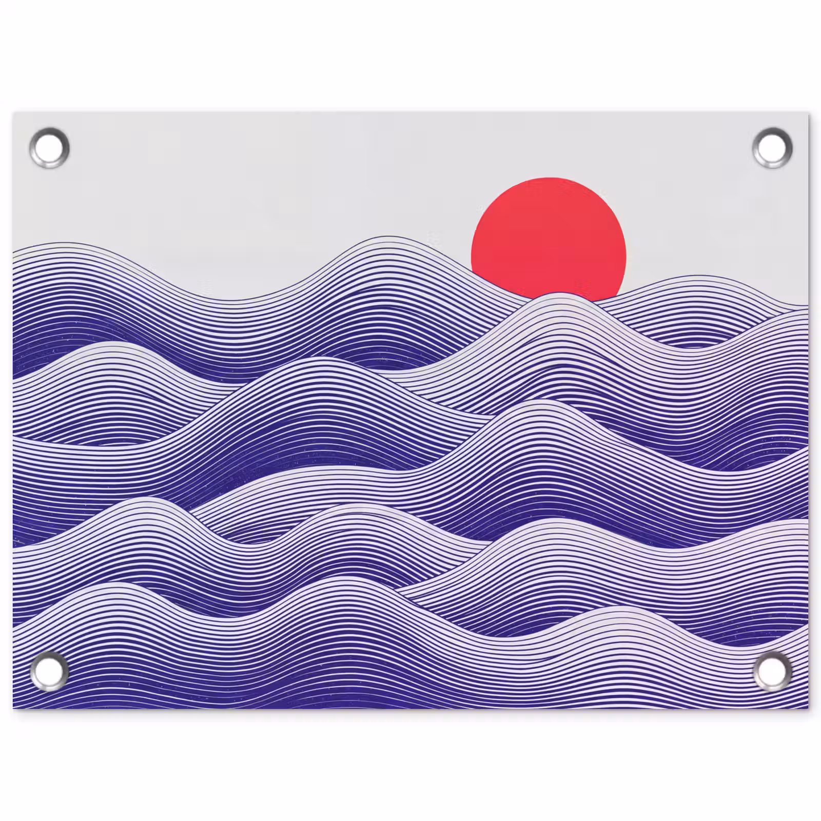 Tuinposter - Golven - Zon - Natuur - Abstract - Rood — 1