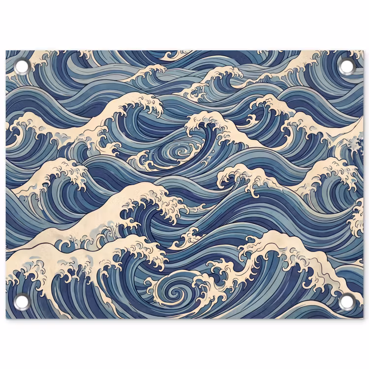 Tuinposter - Golven - Zee - Natuur - Abstract - Blauw — 1