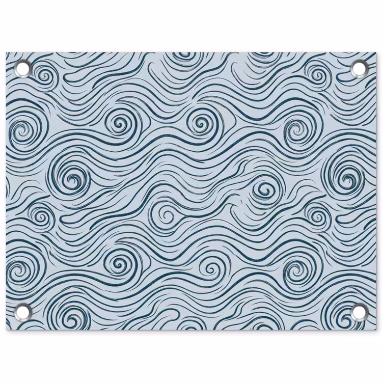 Tuinposter - Patroon - Golven - Abstract - Modern - Blauw — 1