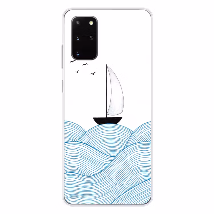 Telefoonhoesje - Zeilboot - Golven - Zee - Illustratie - Blauw — 4