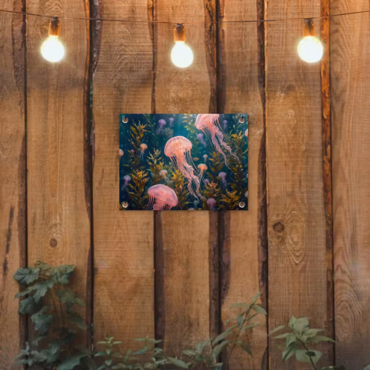 Tuinposter - Kwal - Roze - Onderwater - Zeeleven - Dieren — 2