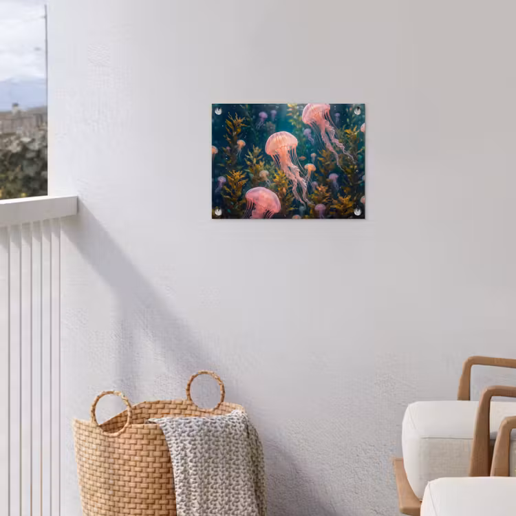 Tuinposter - Kwal - Roze - Onderwater - Zeeleven - Dieren — 3