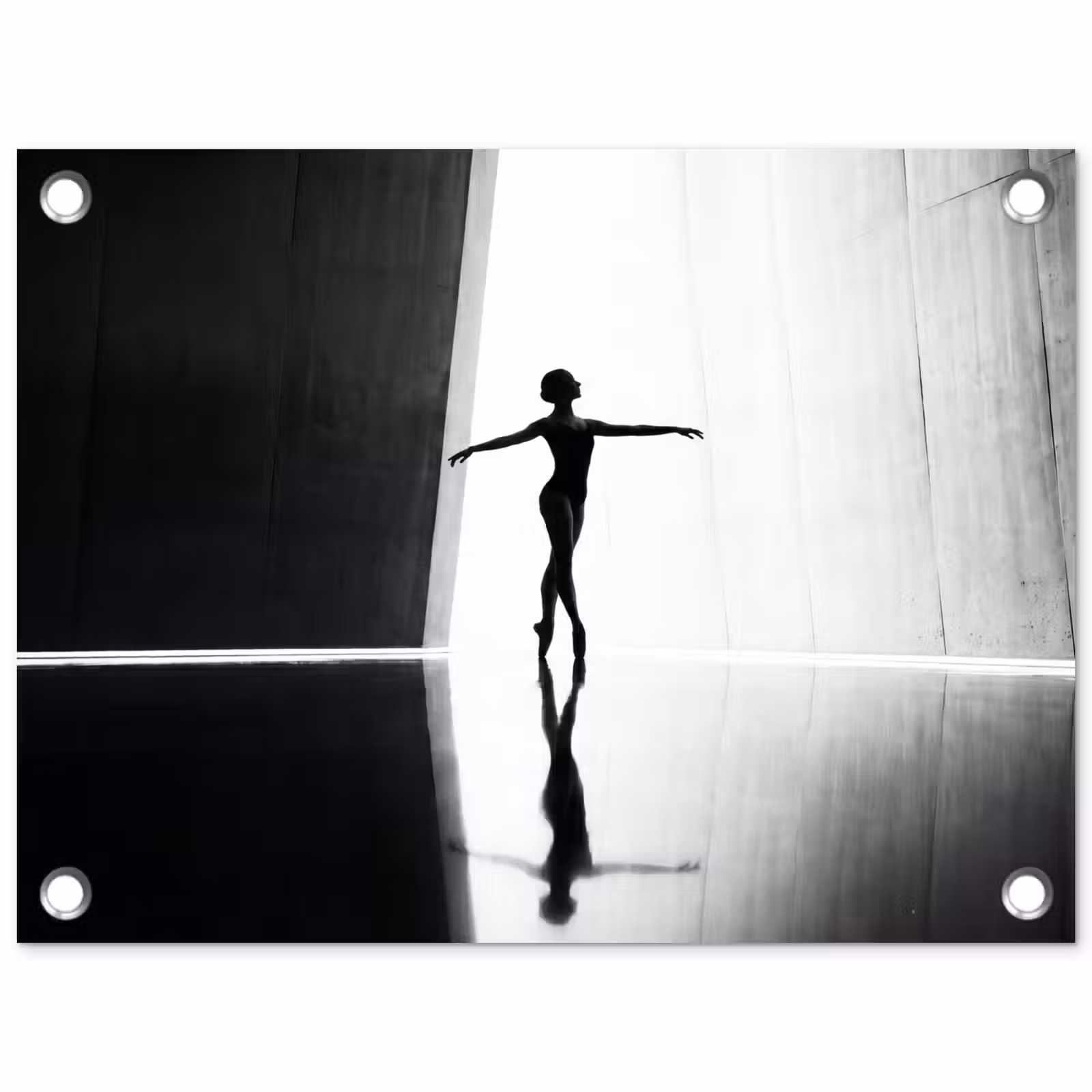 Tuinposter - Danser - Silhouette - Kunst - Modern - Zwart-wit — 1
