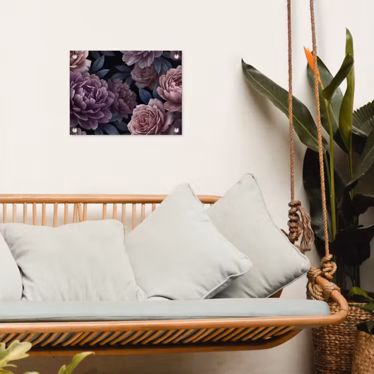Tuinposter - Bloemen - Patroon - Donker - Botanisch - Paars — 5