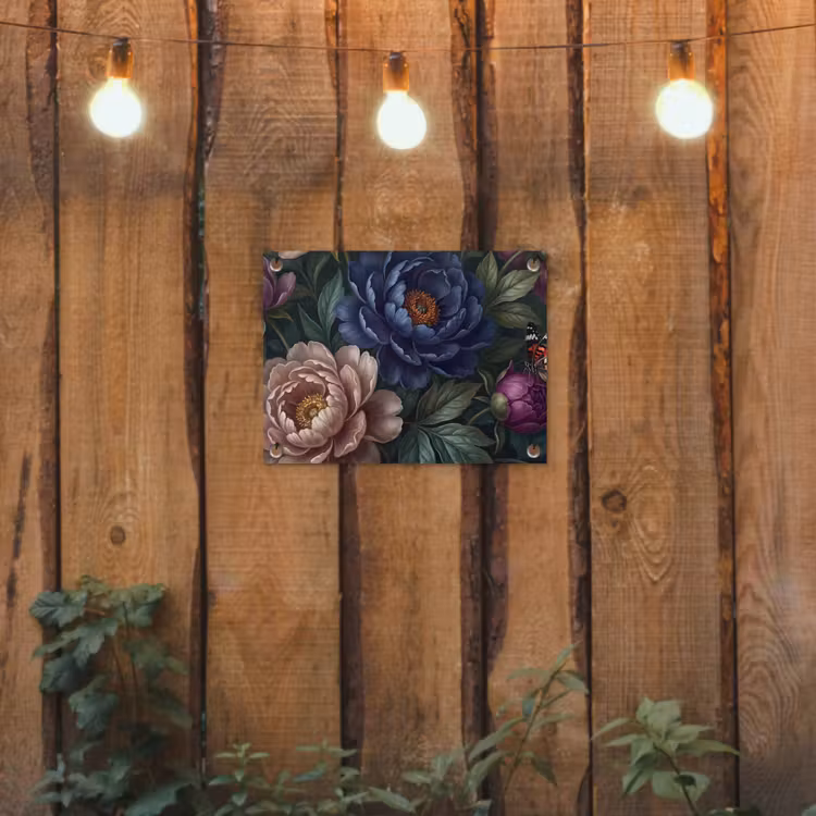 Tuinposter - Bloemen - Vlinder - Natuur - Modern - Paars — 2