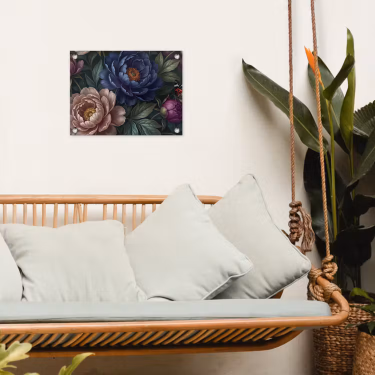 Tuinposter - Bloemen - Vlinder - Natuur - Modern - Paars — 5
