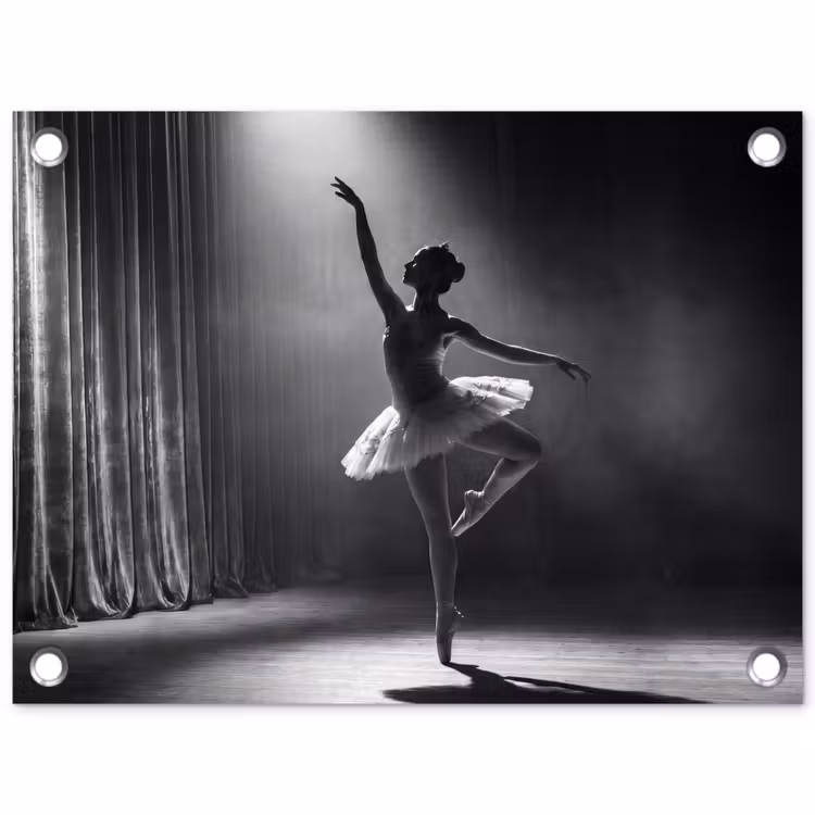 Tuinposter - Danser - Podium - Zwart-wit - Kunst - Klassiek — 1