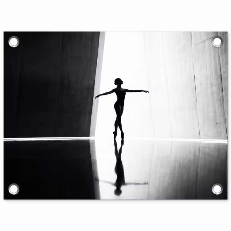 Tuinposter - Danser - Silhouette - Kunst - Modern - Zwart-wit — 1