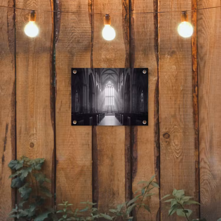 Tuinposter - Kerk - Interieur - Lichtstralen - Architectuur - Klassiek — 2