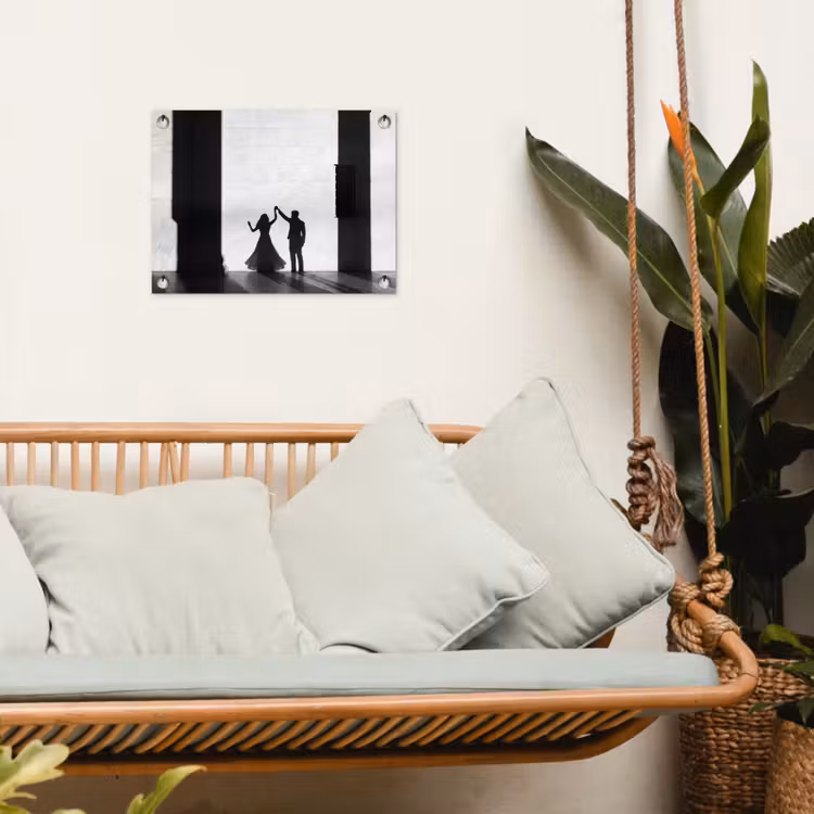 Tuinposter - Mensen - Schaduw - Dans - Zwart-wit - Liefde — 5