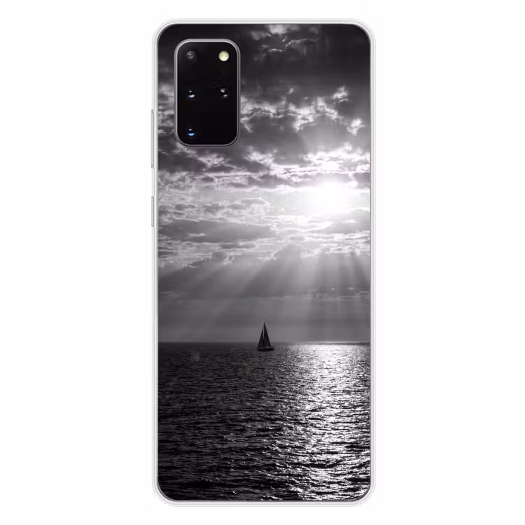 Telefoonhoesje - Water - Boot - Lucht - Natuur - Zwart-wit — 4
