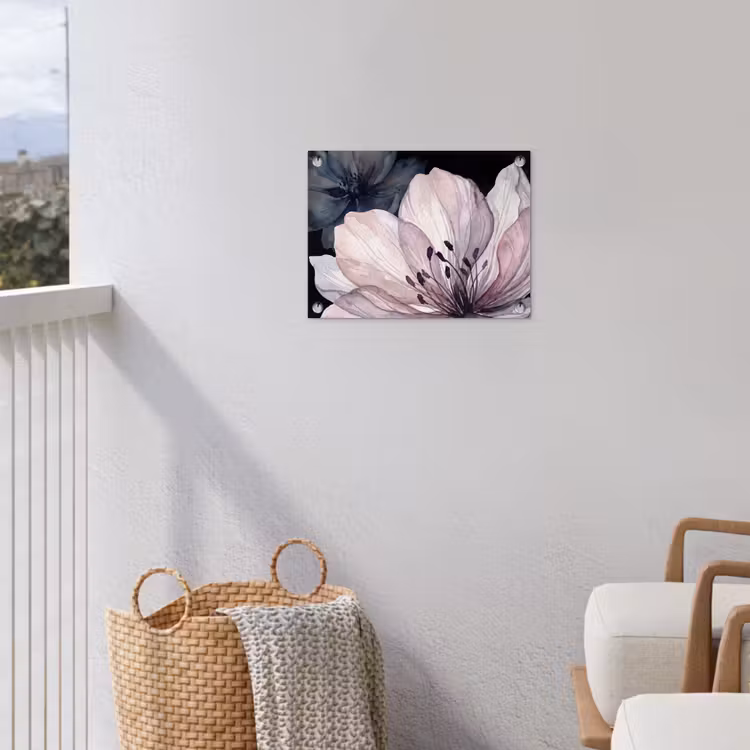 Tuinposter - Bloemen - Aquarel - Modern - Roze - Donker — 3