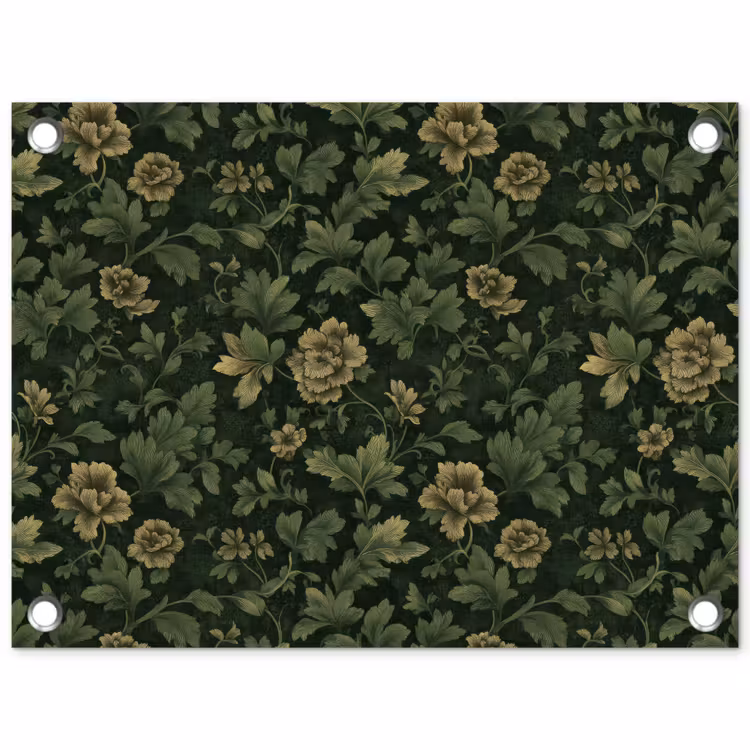 Tuinposter - Donker - Groen - Goud - Botanisch — 1