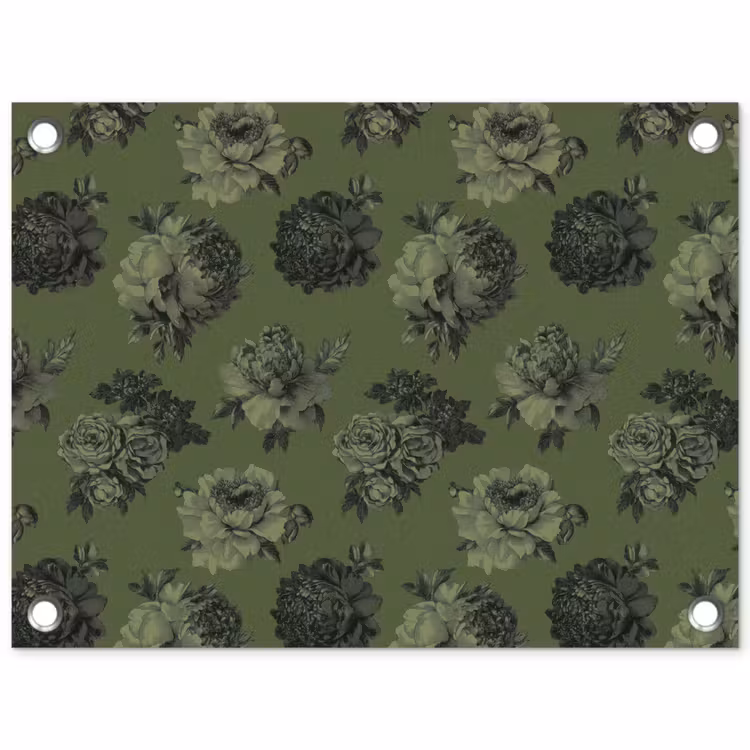 Tuinposter - Klassiek - botanisch - Olijfgroen - Bloemen — 1