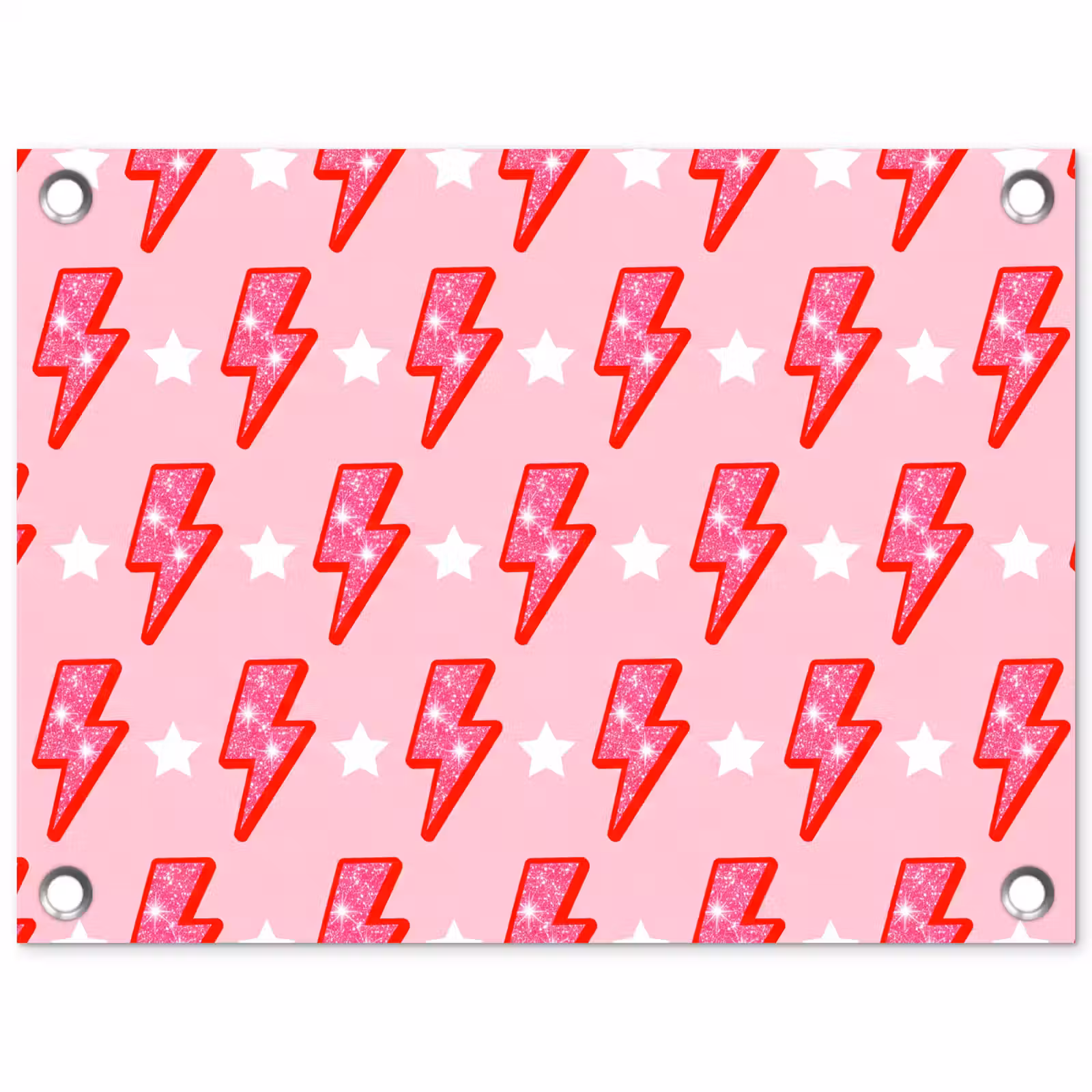 Tuinposter - Patroon - Bliksem - Ster - Glitter - Roze — 1