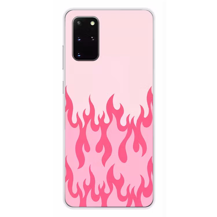Telefoonhoesje - Vlammen - Patroon - Abstract - Modern - Roze — 4