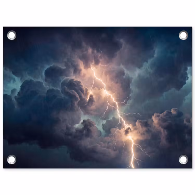 Tuinposter - Bliksem - Storm - Natuur - Donker — 1