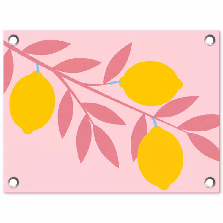Tuinposter - Fruit - Tak - Natuur - Abstract - Roze — 1