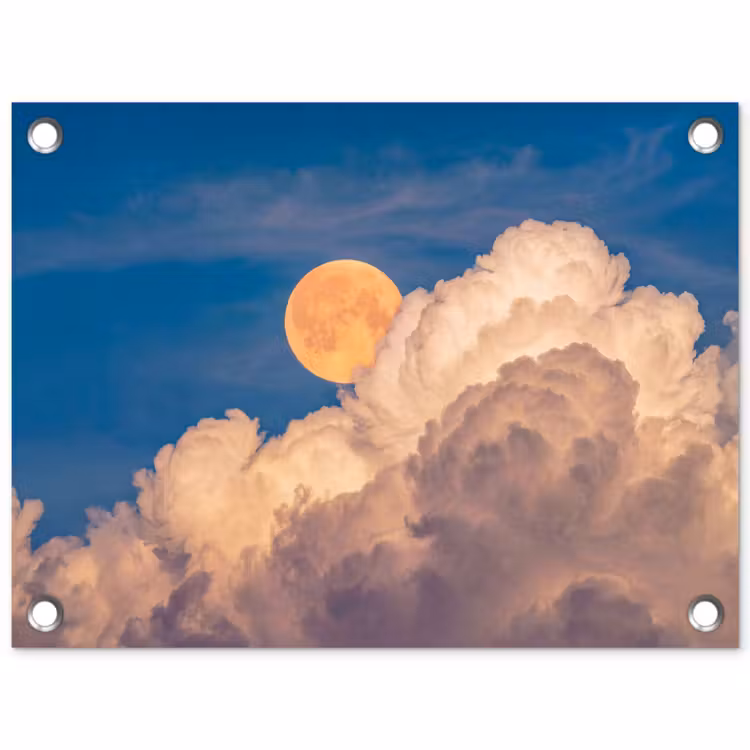 Tuinposter - Maan - Wolken - Natuur - Oranje — 1