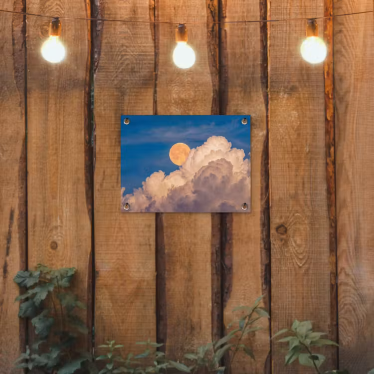 Tuinposter - Maan - Wolken - Natuur - Oranje — 2