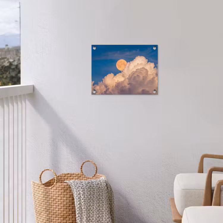 Tuinposter - Maan - Wolken - Natuur - Oranje — 3