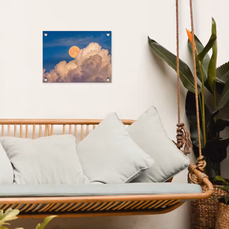 Tuinposter - Maan - Wolken - Natuur - Oranje — 5