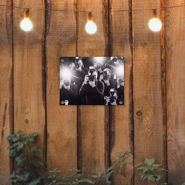 Tuinposter - Mensen - Camera - Flitslicht - Zwart-wit - Media — 2