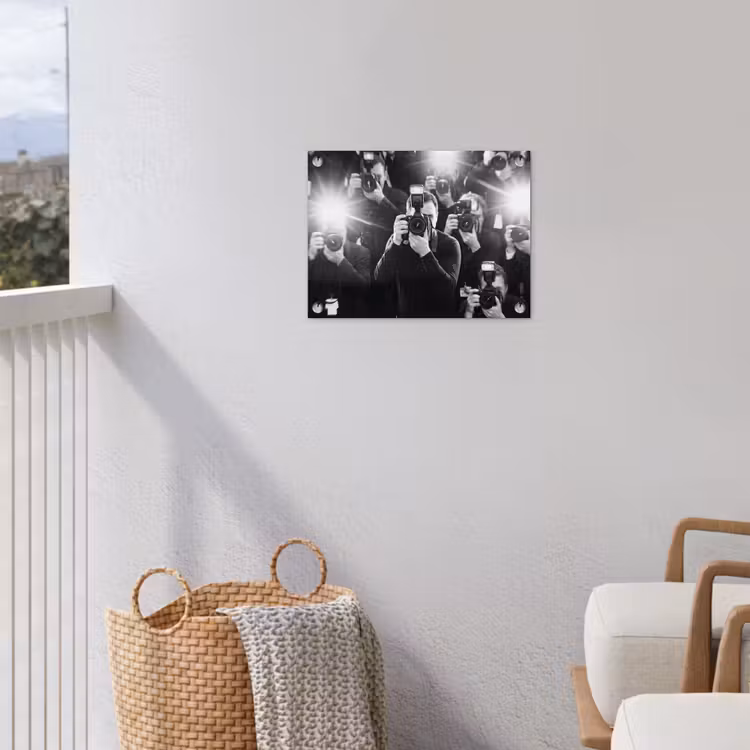 Tuinposter - Mensen - Camera - Flitslicht - Zwart-wit - Media — 3