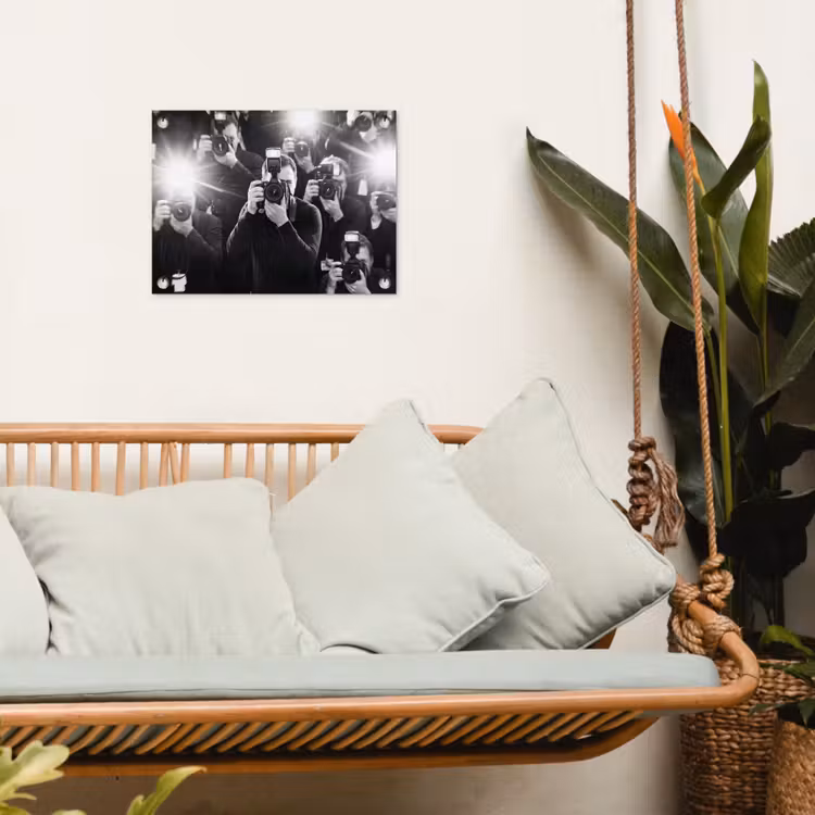Tuinposter - Mensen - Camera - Flitslicht - Zwart-wit - Media — 5