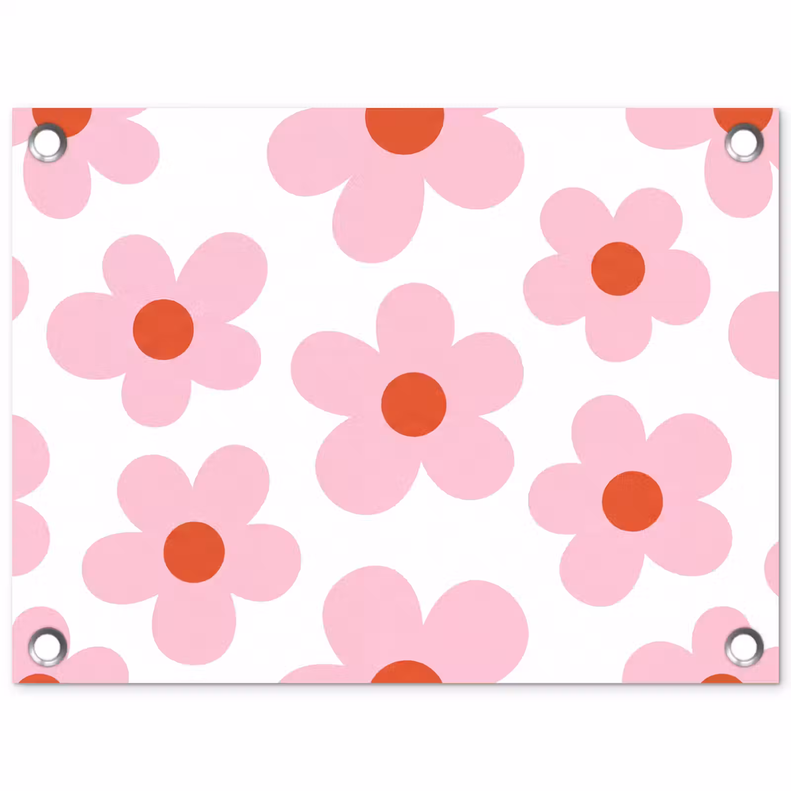 Tuinposter - Bloemen - Patroon - Modern - Roze - Wit — 1