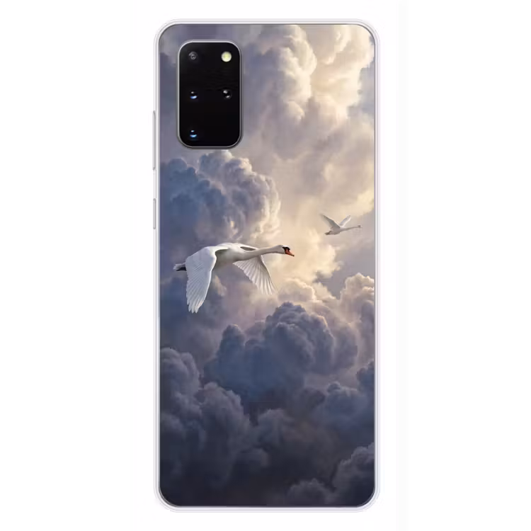 Telefoonhoesje - Vogel - Vliegend - Natuur - Wit - Wolken — 4