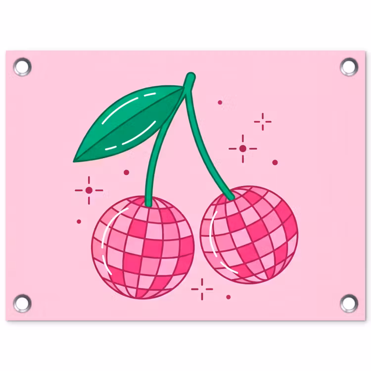 Tuinposter - Decoratie - Disco-bal - Feest - Roze — 1
