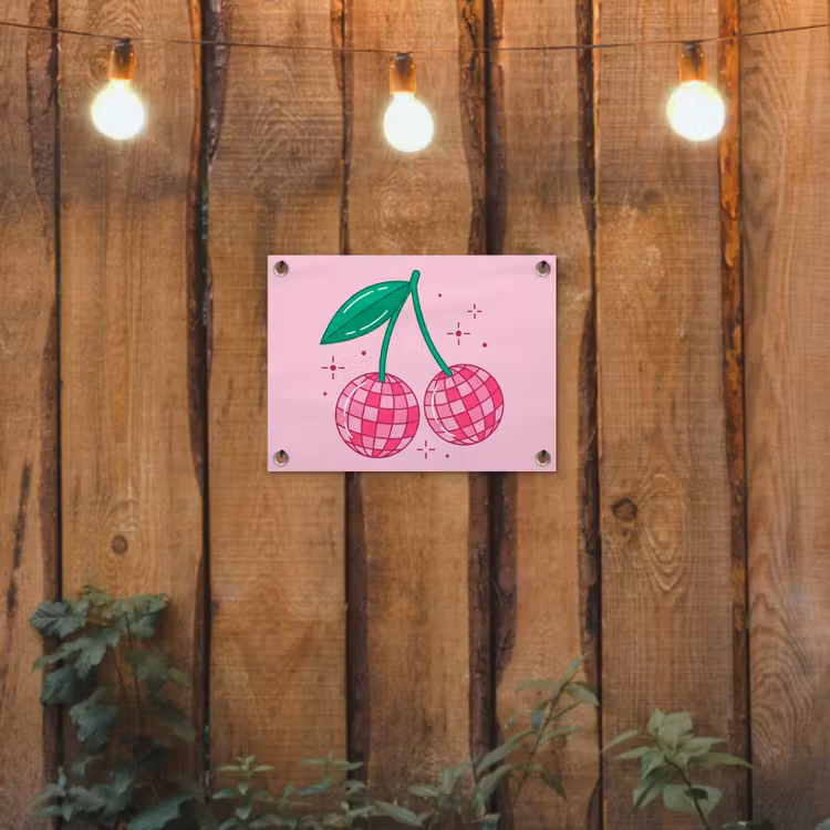 Tuinposter - Decoratie - Disco-bal - Feest - Roze — 2