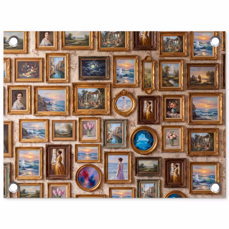Tuinposter - Interieur - Kunst - Collectie - Klassiek - Goud — 1
