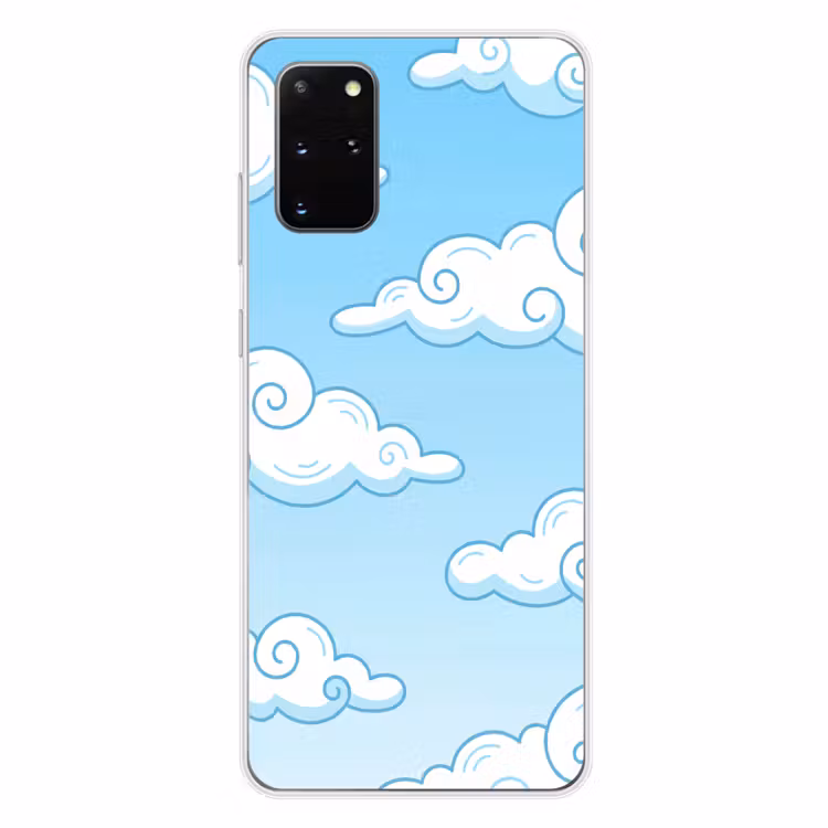 Telefoonhoesje - Wolk - Lucht - Cartoon - Blauw - Wit — 4