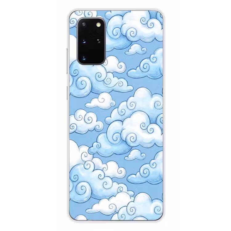 Telefoonhoesje - Wolken - Patroon - Hemel - Illustratie - Wit — 4