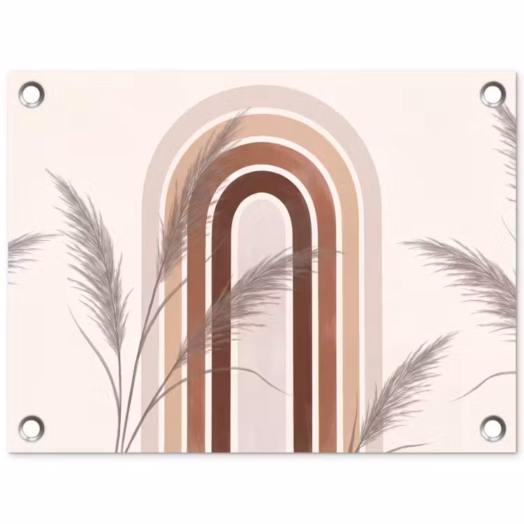Tuinposter - Abstract - Bogen - Plant - Boho - Beige — 1