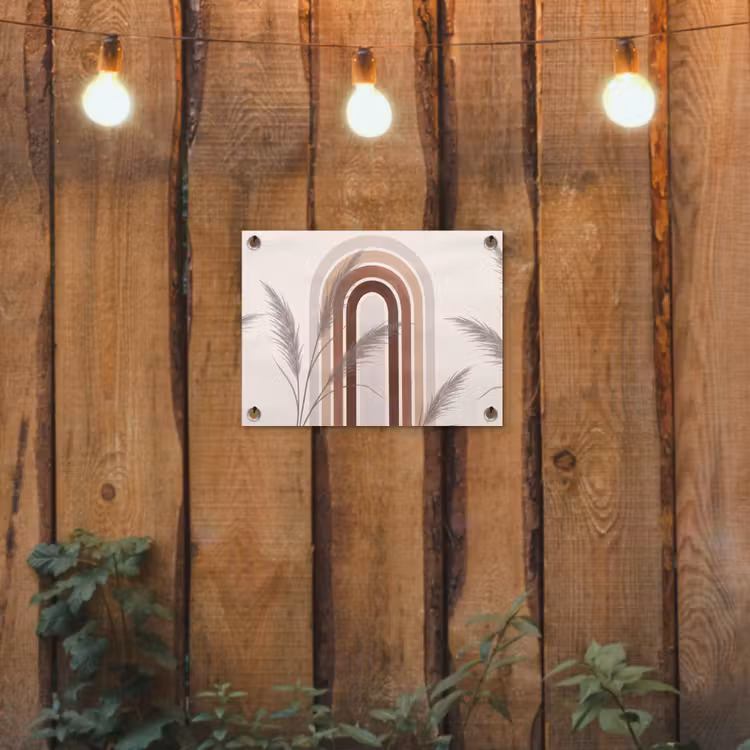 Tuinposter - Abstract - Bogen - Plant - Boho - Beige — 2