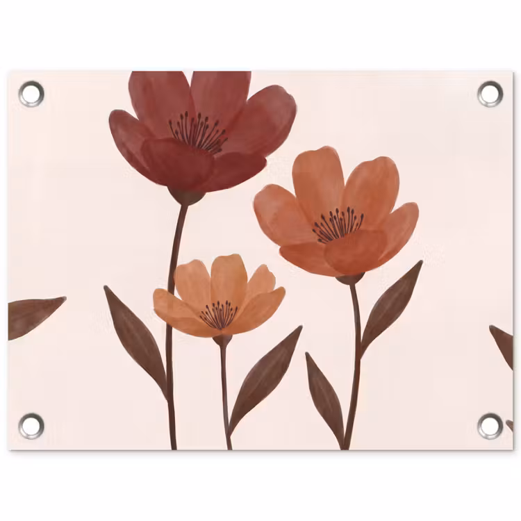 Tuinposter - Bloemen - Abstract - Modern - Bruin - Decoratief — 1