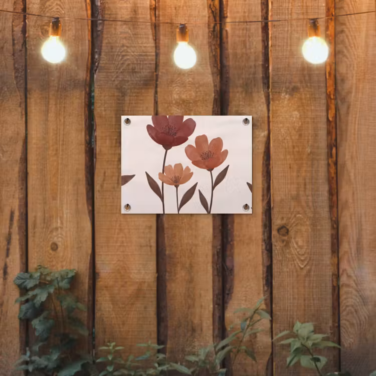 Tuinposter - Bloemen - Abstract - Modern - Bruin - Decoratief — 2