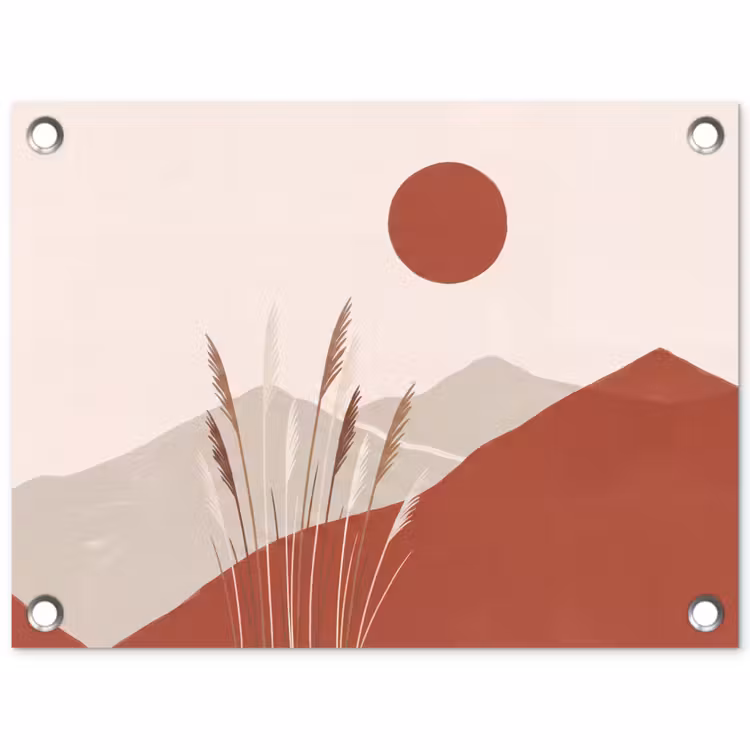 Tuinposter - Gras - Landschap - Natuur - Abstract - Beige — 1
